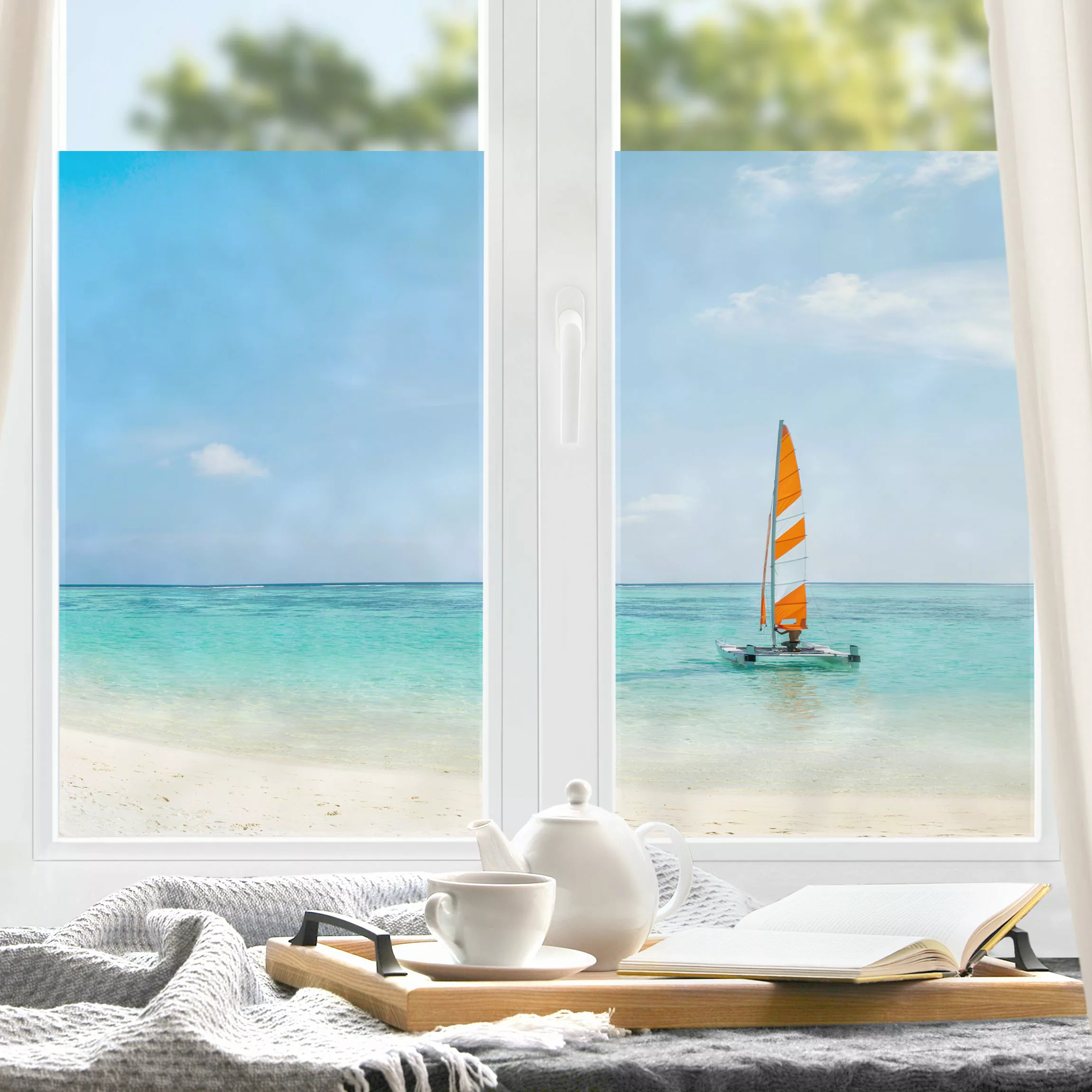 Fensterfolie Katamaran auf dem Indischen Ozean günstig online kaufen