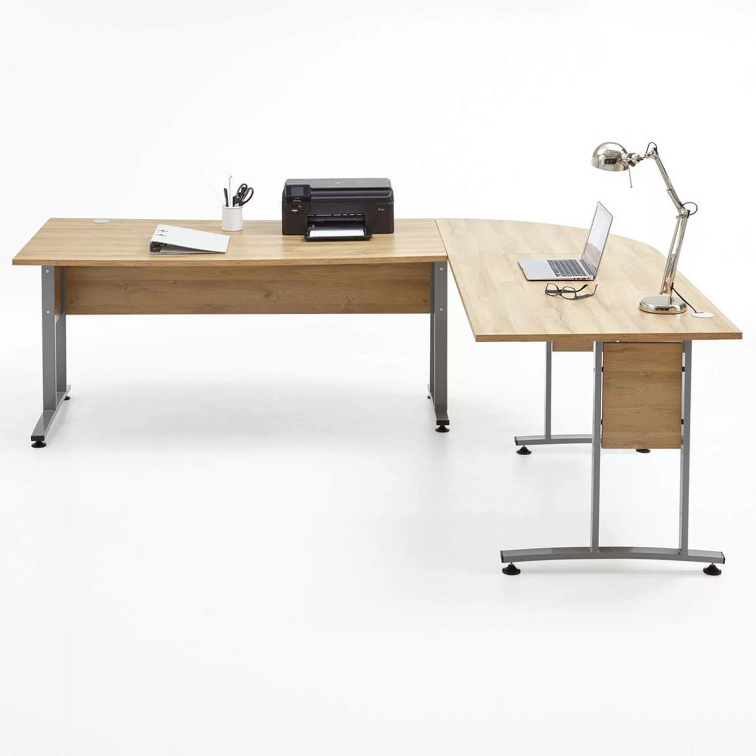 Büro-Winkelschreibtisch 120 x 160cm COLUMBUS-10 in Alteiche Nb. - B x H x T günstig online kaufen