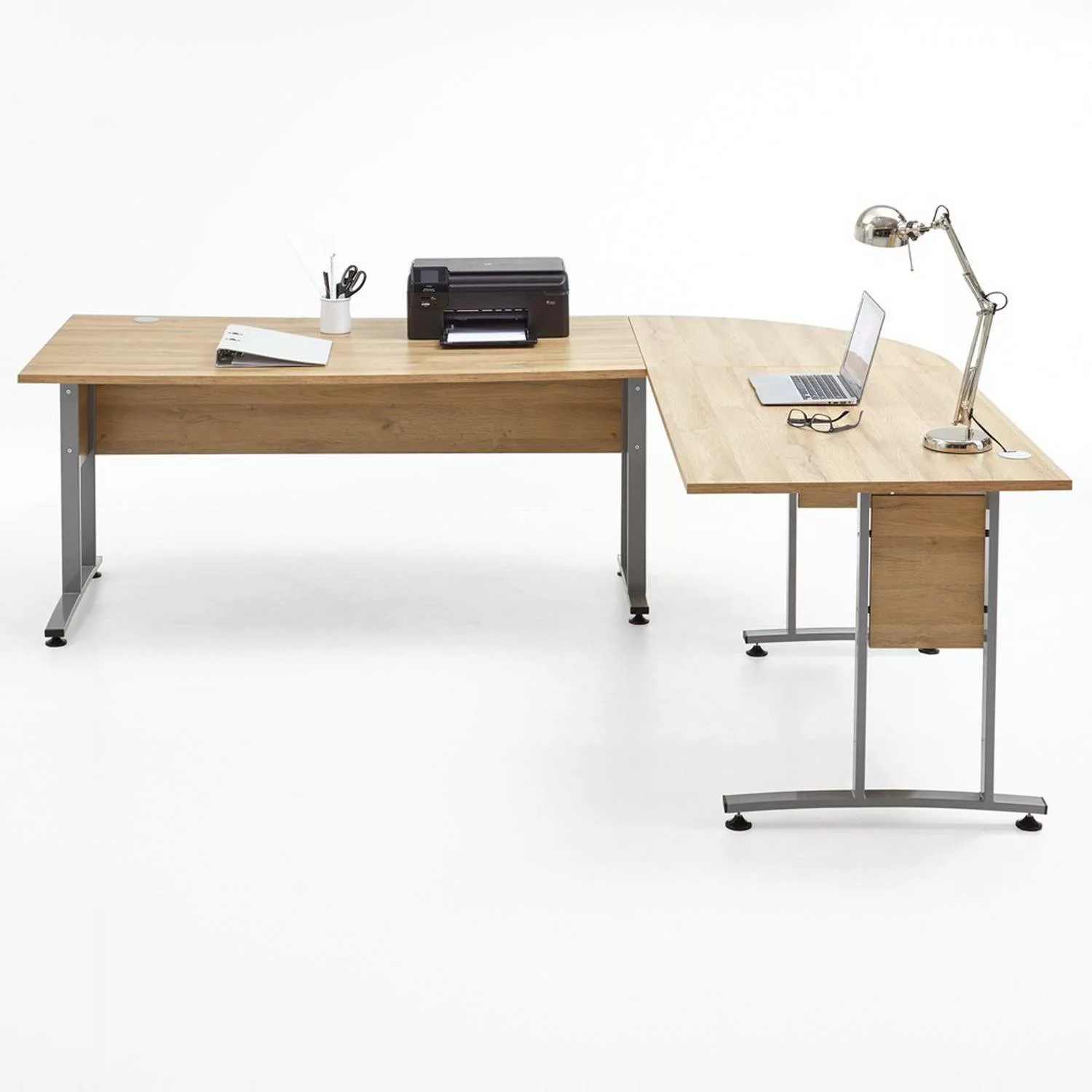 Büro Winkelschreibtisch 120 x 160cm COLUMBUS-10 in Brilliantweiß matt - B x günstig online kaufen