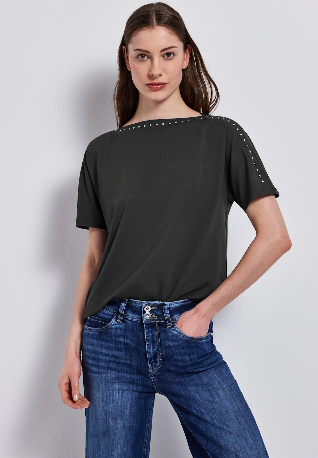 STREET ONE T-Shirt, mit U-Boot-Ausschnitt günstig online kaufen