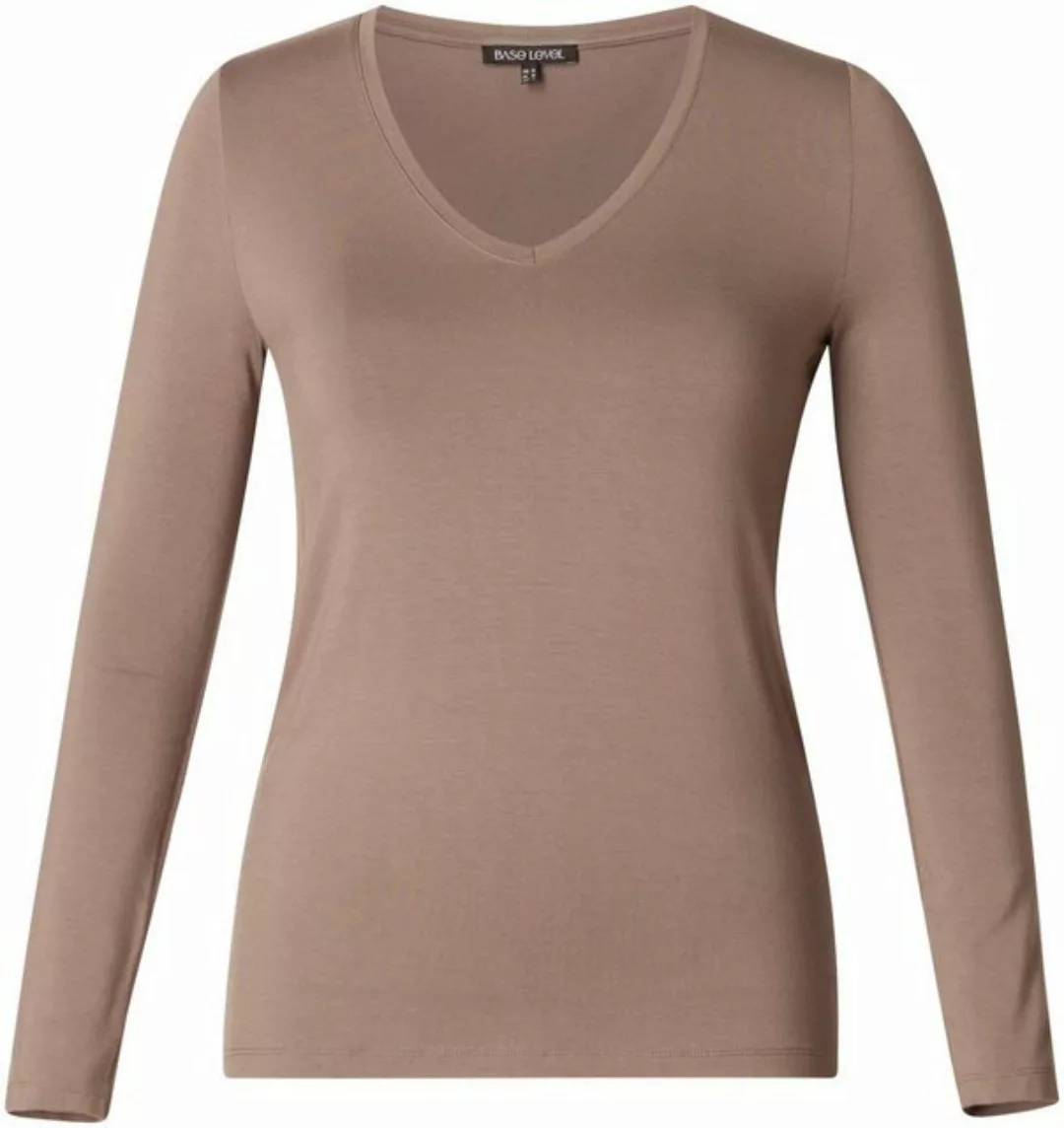 Base Level Curvy Langarmshirt mit V-Ausschnitt günstig online kaufen