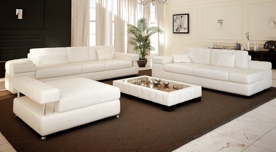 JVmoebel Sofa Sofagarnitur Ecksofa Design Sofa Couch Wohnlandschaft 3+2+1 N günstig online kaufen