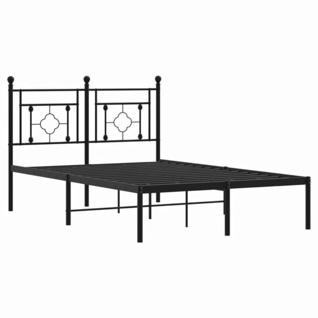 vidaXL Bettgestell Bettgestell mit Kopfteil Metall Weiß 120x200 cm Bett Bet günstig online kaufen