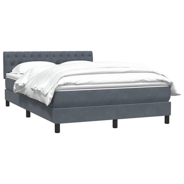 vidaXL Bett Boxspringbett mit Matratze Dunkelgrau 140x210 cm Samt günstig online kaufen