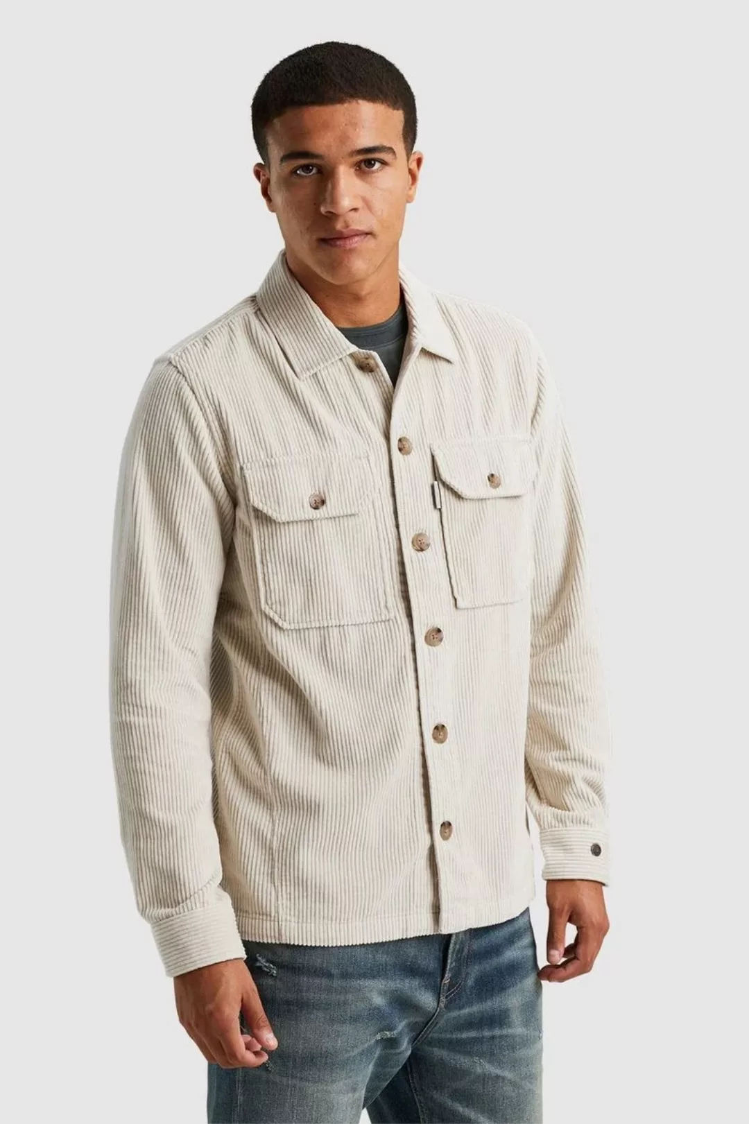 Cast Iron Overshirt Corduroy Ecru - Größe L günstig online kaufen