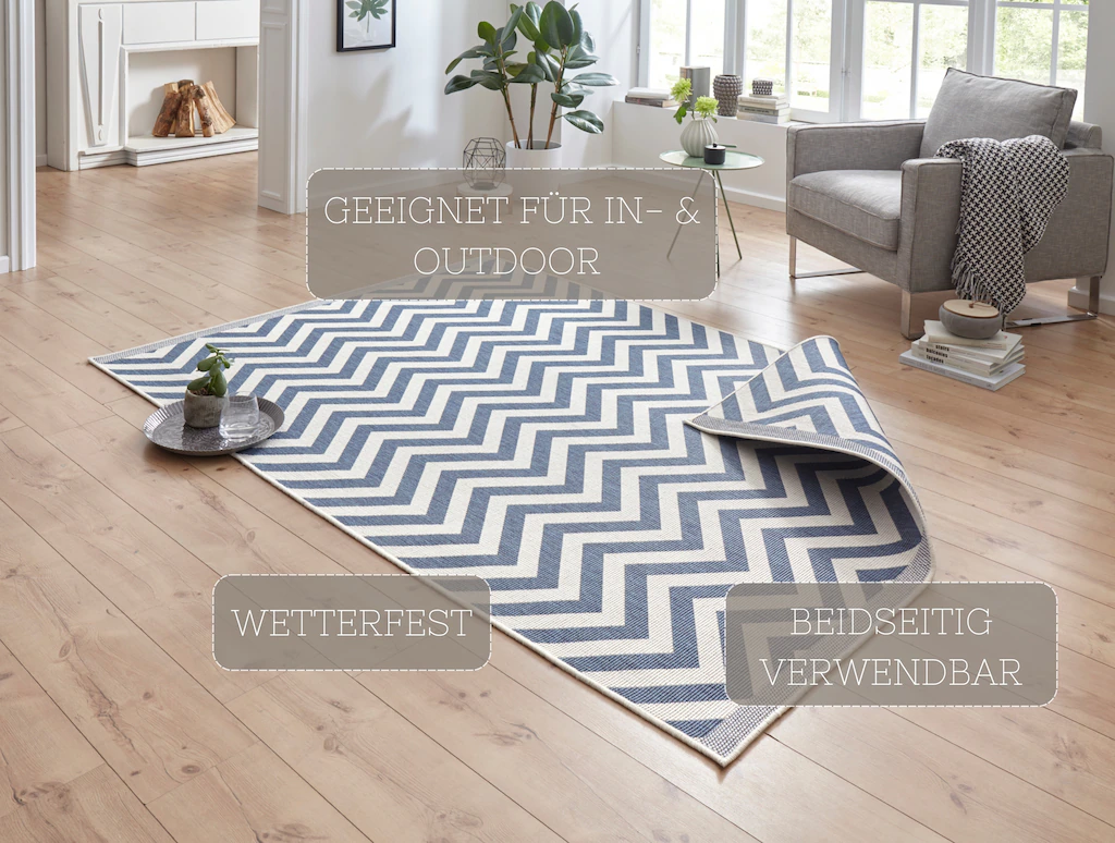 NORTHRUGS Teppich »Palma Wendeteppich«, rechteckig, 5 mm Höhe, In-& Outdoor günstig online kaufen