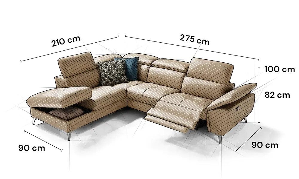 moebeloutlet.de Ecksofa Zürich Ledersofa, mit Relaxfunktion günstig online kaufen