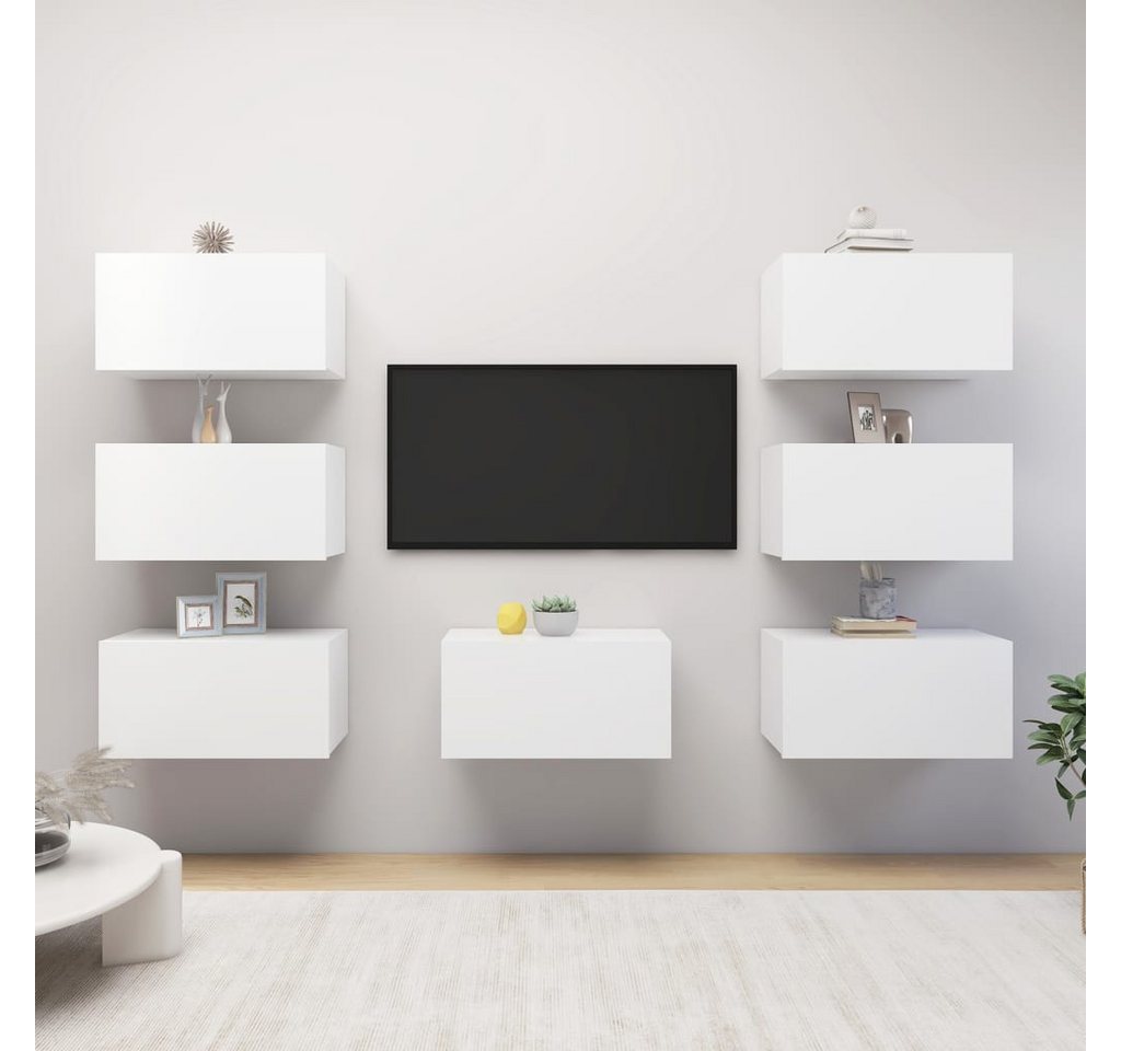 vidaXL TV-Schrank TV-Schränke 7 Stk Weiß 30,5x30x60 cm Spanplatte Lowboard günstig online kaufen