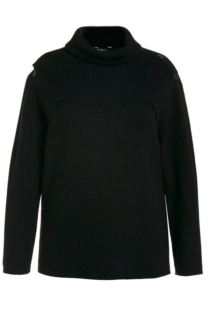 Ulla Popken Rollkragenpullover Pullover Patentstrick Cut-Out Rollkragen Lan günstig online kaufen