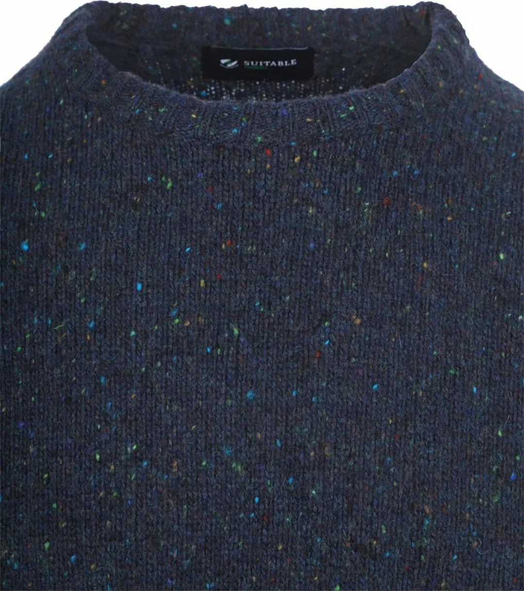 Suitable Pullover Tweed Wool Blend Navy - Größe M günstig online kaufen