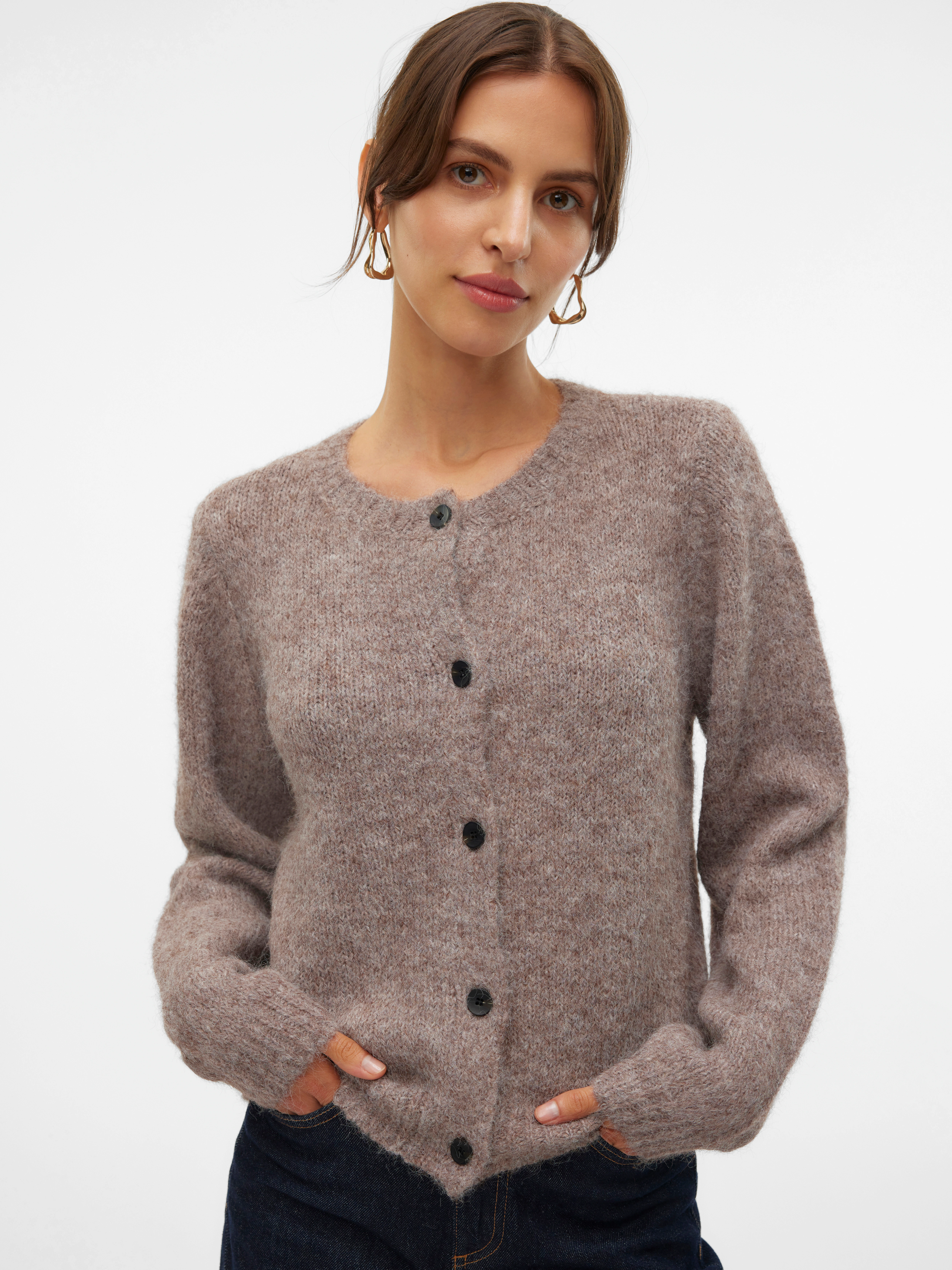 Vero Moda Strickjacke VMNOVAH LS O-NECK BUTTON CARDI GA NOOS günstig online kaufen