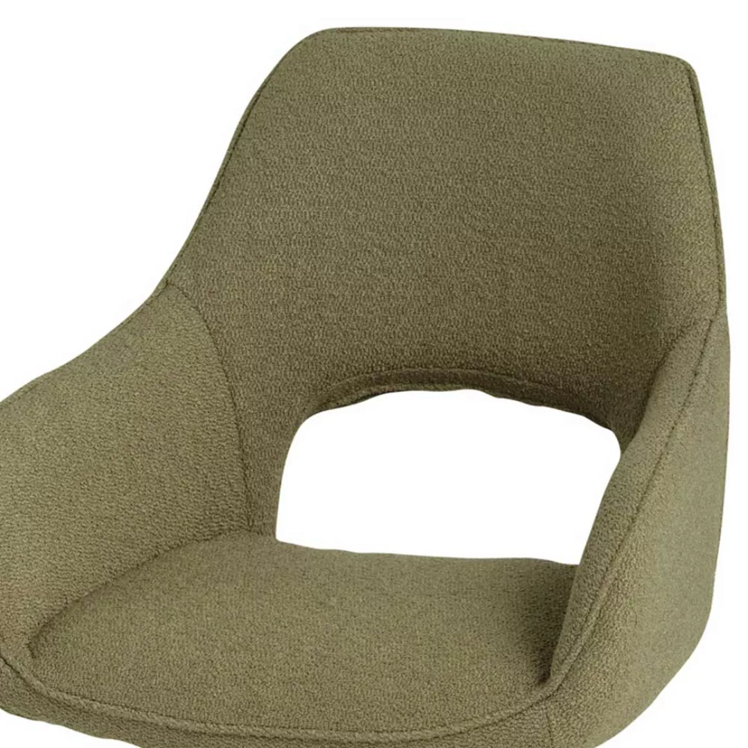 Esstisch Stühle mit Rückenausschnitt in Graugrün Schwarz (2er Set) günstig online kaufen
