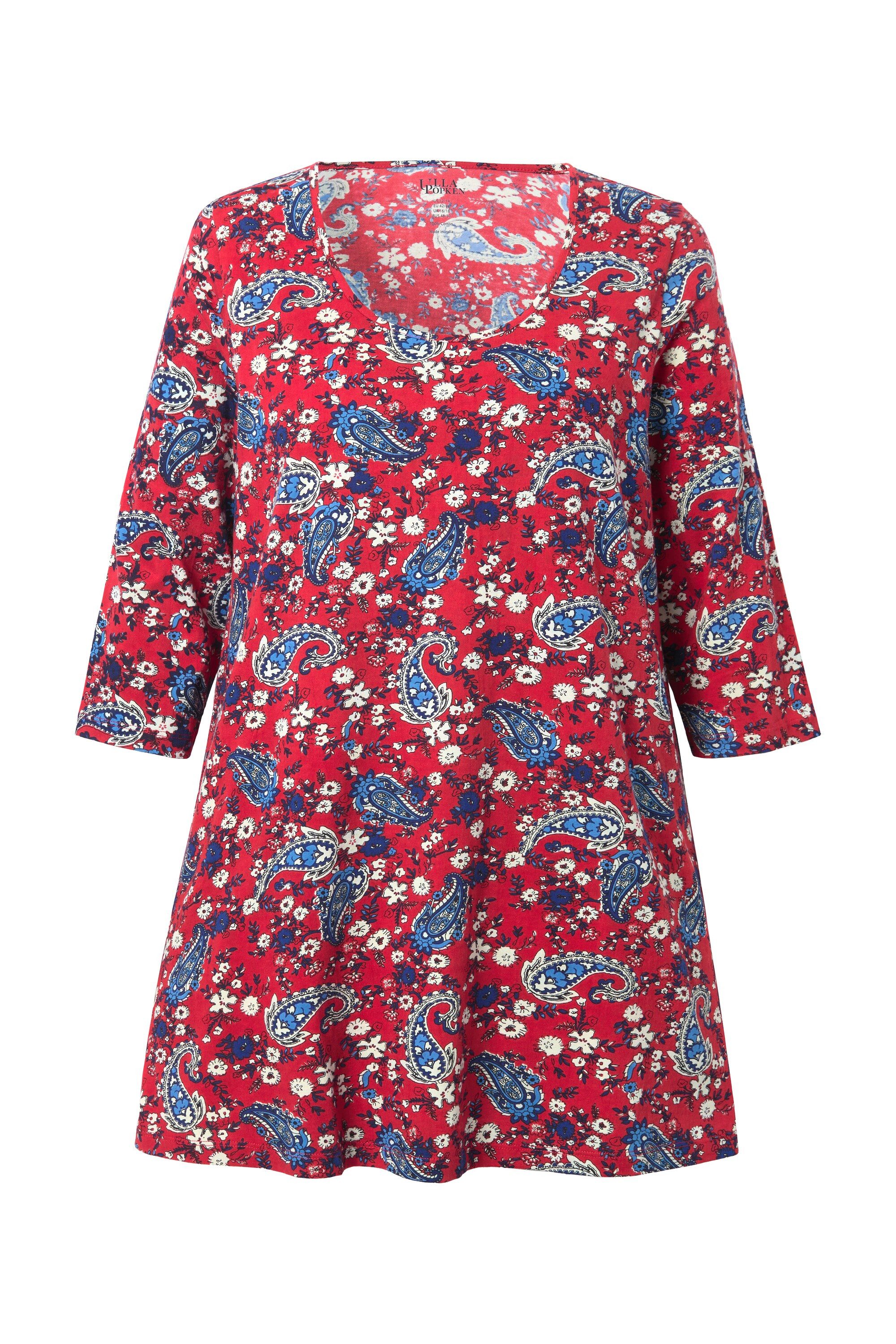 Ulla Popken Longshirt Longshirt A-Linie Rundhalsausschnitt günstig online kaufen