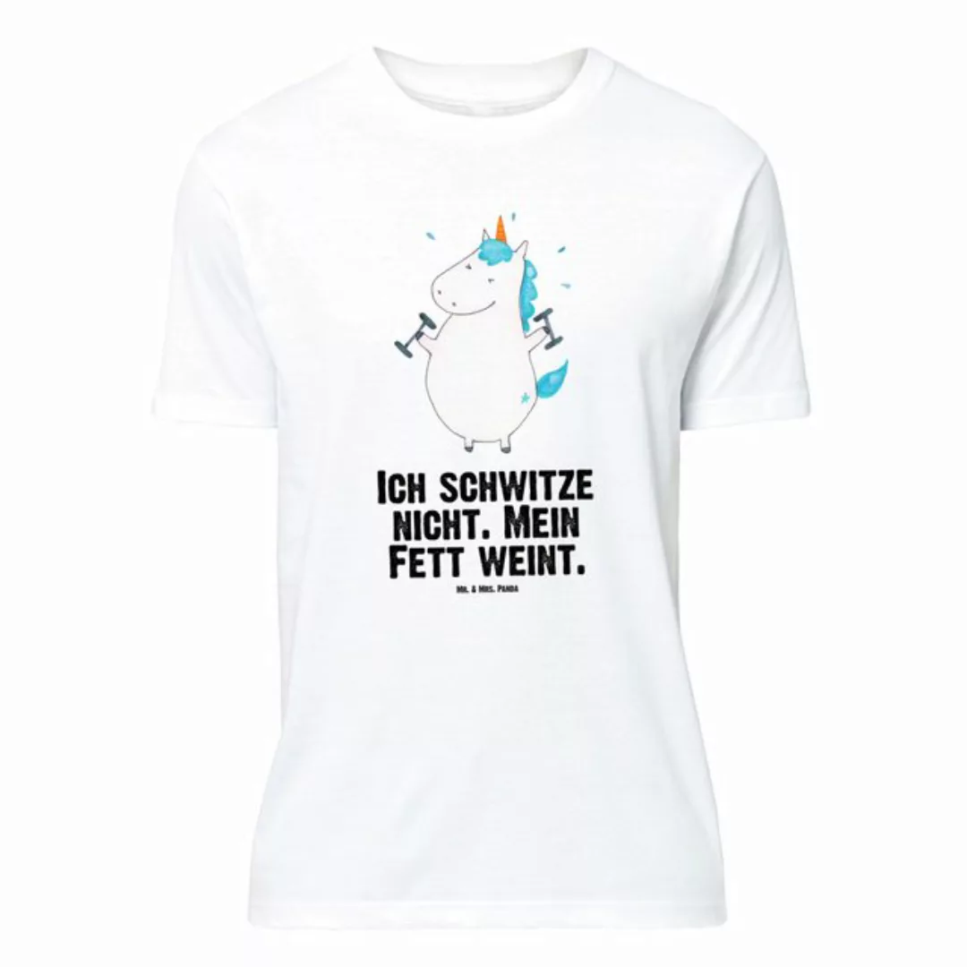 Mr. & Mrs. Panda T-Shirt Einhorn Fitness - Weiß - Geschenk, Fitnessstudio, günstig online kaufen