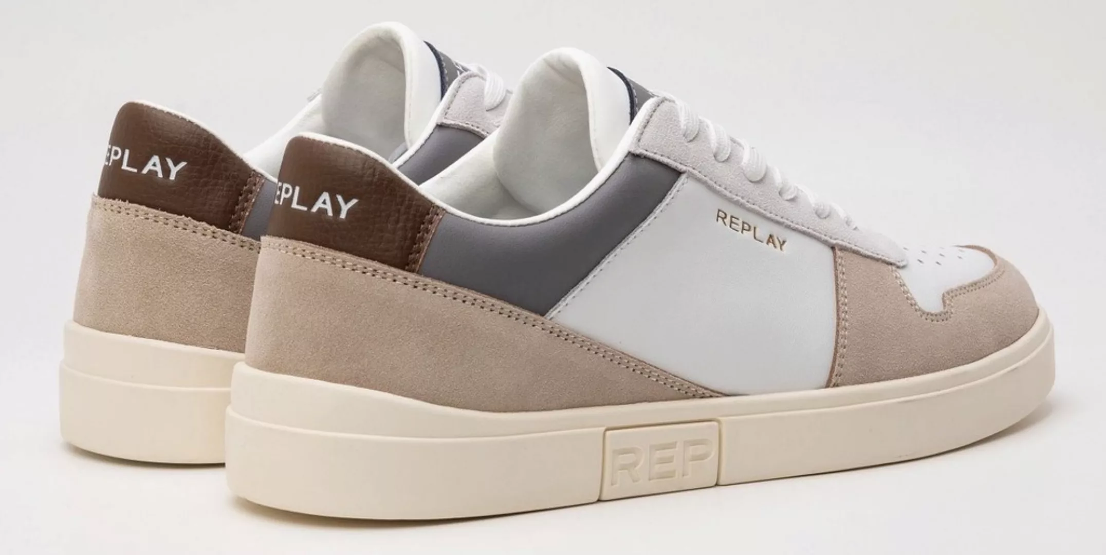 Replay Sneaker "POLYS COURT", Freizeitschuh, Halbschuh, Schnürschuh mit Per günstig online kaufen