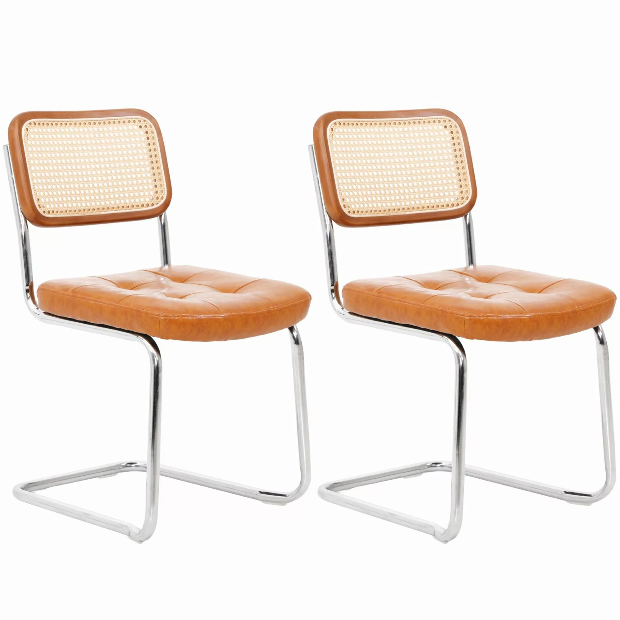DAKYAM Freischwinger Schwingstuhl Esszimmerstuhl Akzentstühle Rattan, günstig online kaufen
