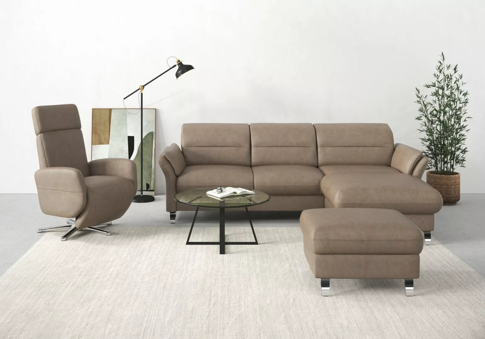 sit&more Ecksofa Grenoble L-Form, Federkern, wahlweise mit Bettfunktion, Be günstig online kaufen