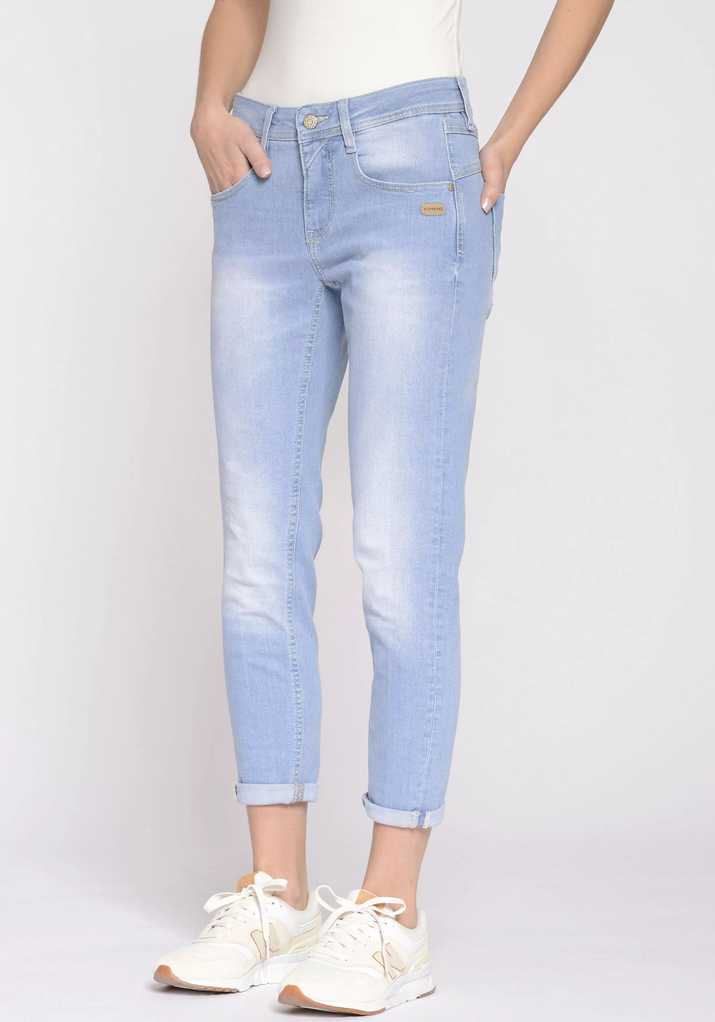 GANG Relax-fit-Jeans 94AMELIE CROPPED mit Abriebeffekten günstig online kaufen