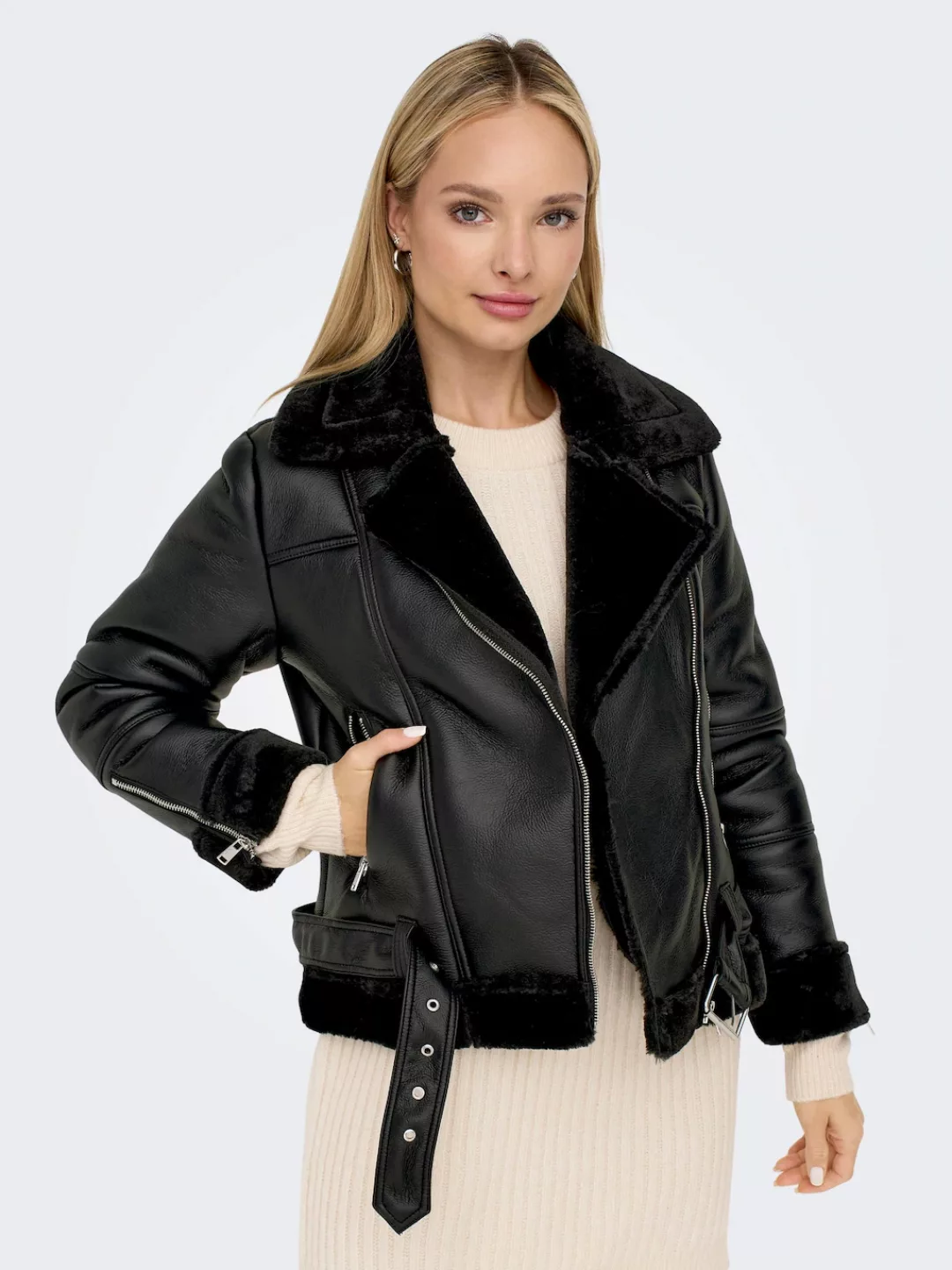 ONLY Lederimitatjacke "ONLAGNETE FAUX LEATHER BIKER JKT OTW" günstig online kaufen