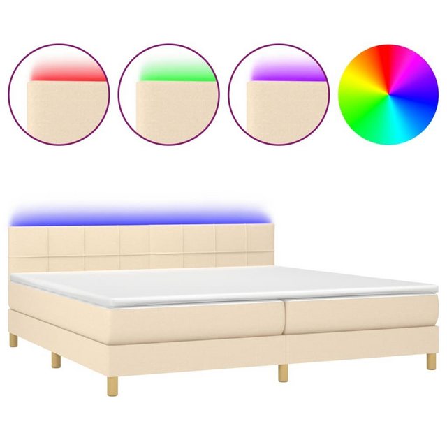 vidaXL Boxspringbett Bett Boxspringbett komplett mit Matratze & LED Stoff ( günstig online kaufen