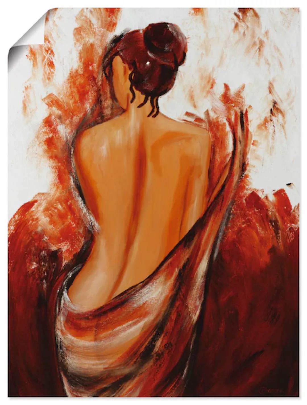 Artland Wandbild »Frau in rot«, Frau, (1 St.), als Leinwandbild, Poster, Wa günstig online kaufen