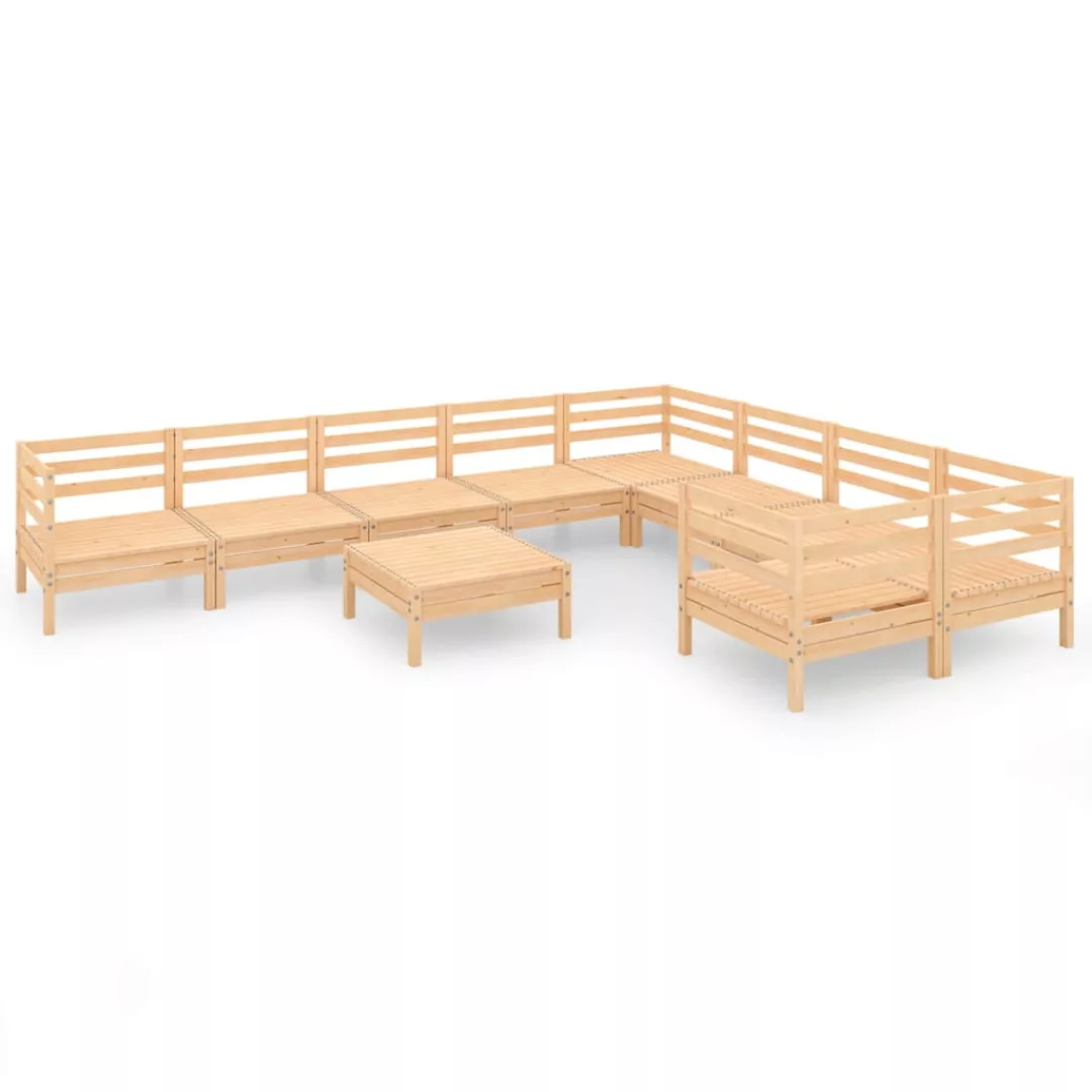 10-tlg. Garten-lounge-set Massivholz Kiefer günstig online kaufen