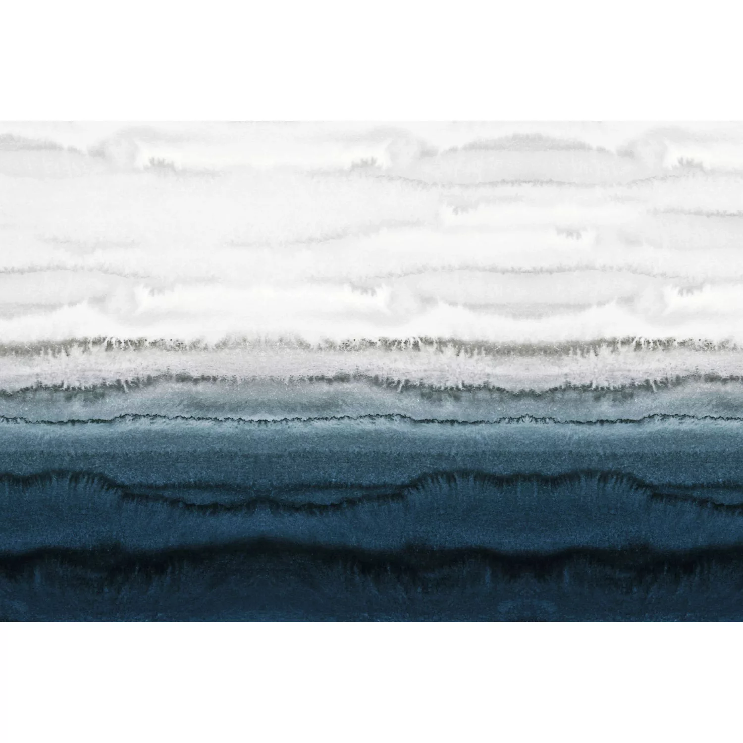 Fototapete Landschaft Aquarell Abstrakt Blau Weiß 4,00 m x 2,70 m FSC® günstig online kaufen
