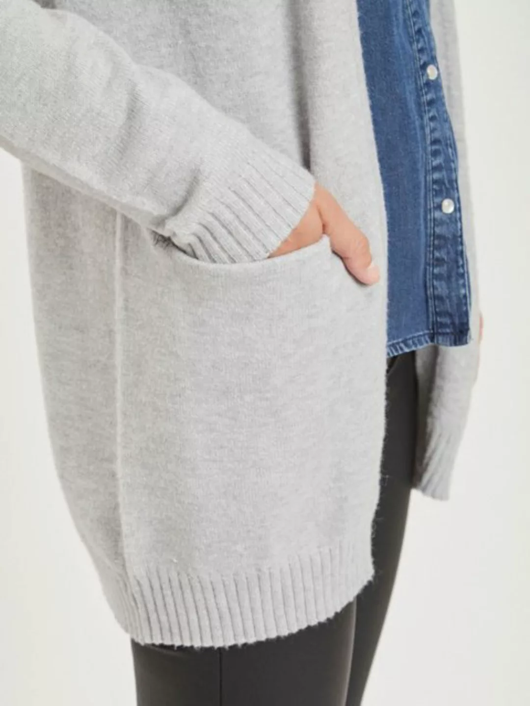 Vila Cardigan Feinstrick Basic Cardigan Stretch mit Taschen VIRIL 4597 in D günstig online kaufen