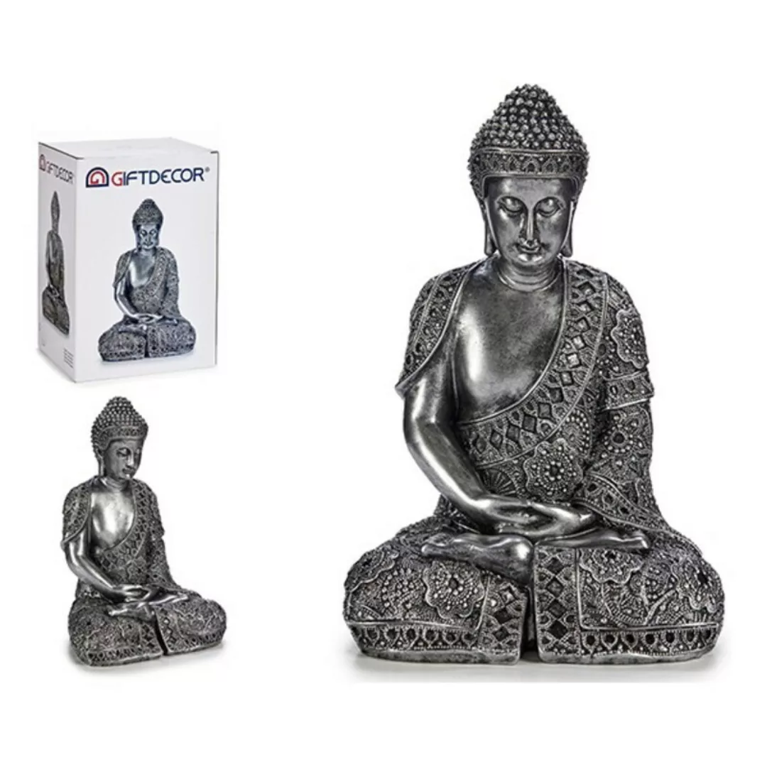 Deko-figur Buddha Silber Harz (20 X 34,5 X 24 Cm) günstig online kaufen