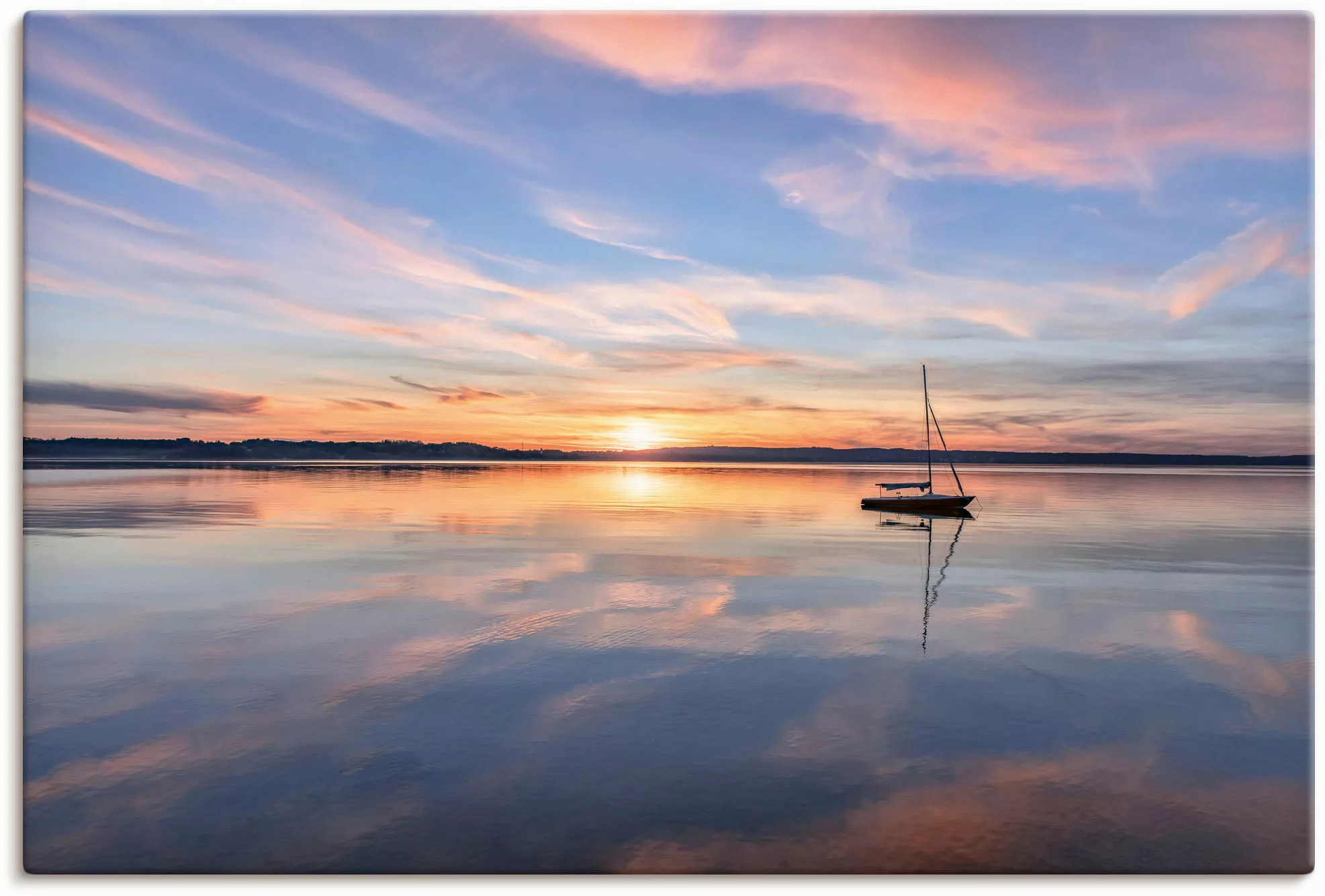 Artland Wandbild "Sonnenuntergang am Starnberger See II", Bilder vom Sonnen günstig online kaufen