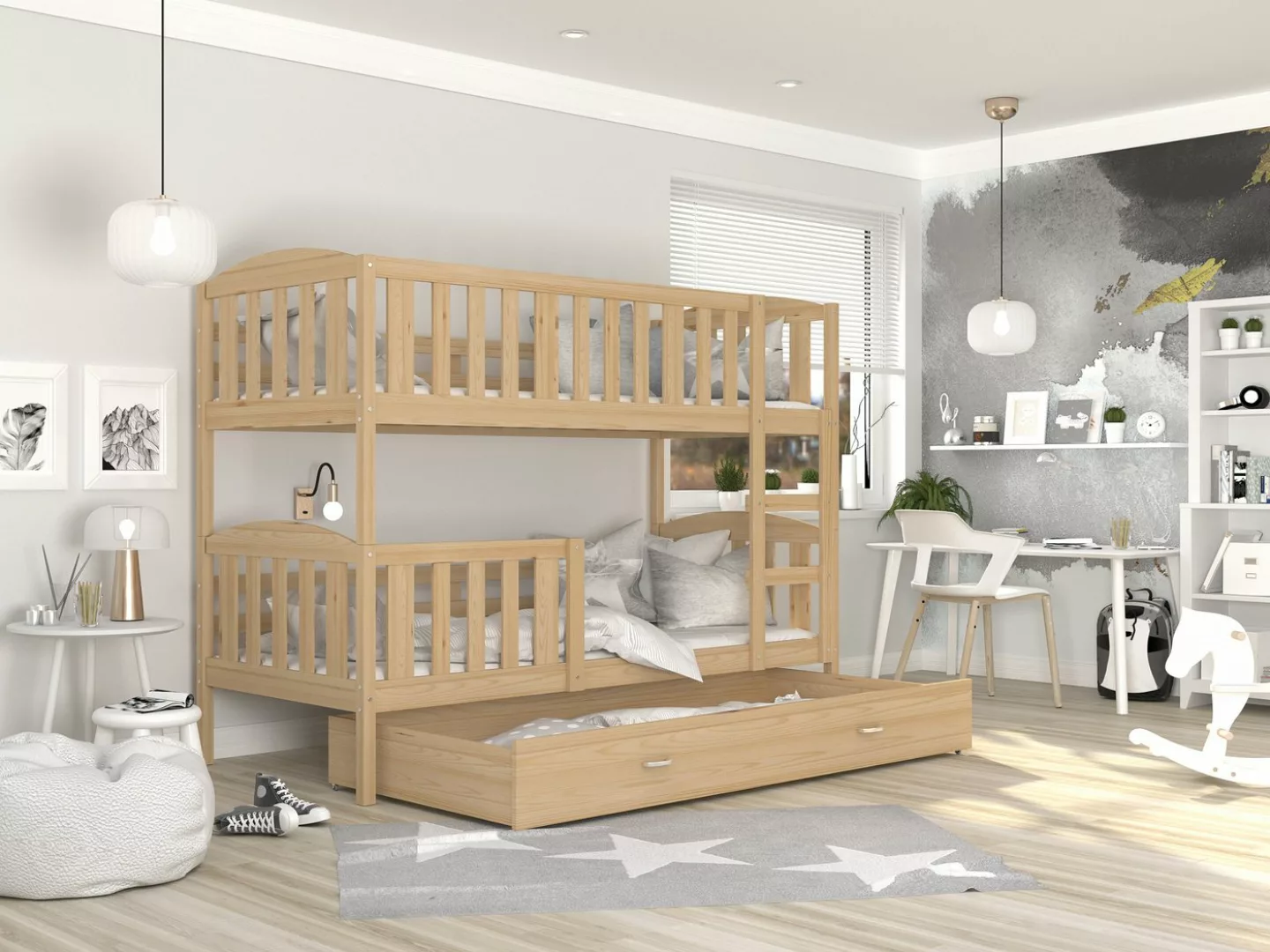 Siblo Kinderbett Rupert (Flexibler Lattenrost, Schublade, Sicherheitsbarrie günstig online kaufen