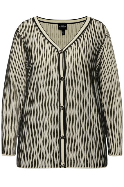 Ulla Popken Strickjacke Strickjacke 3D Struktur V-Ausschnitt Langarm günstig online kaufen