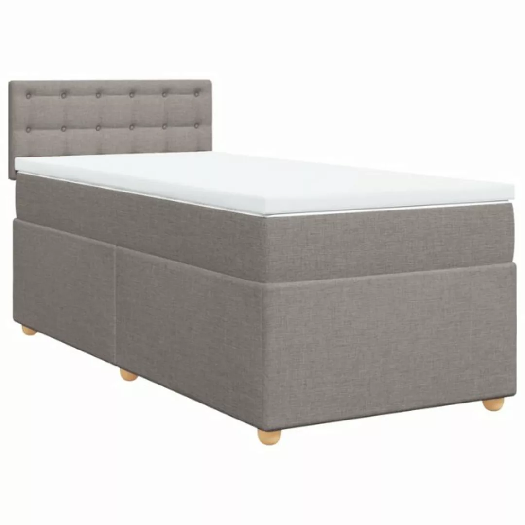 vidaXL Bett Boxspringbett mit Matratze Taupe 80x200 cm Stoff günstig online kaufen