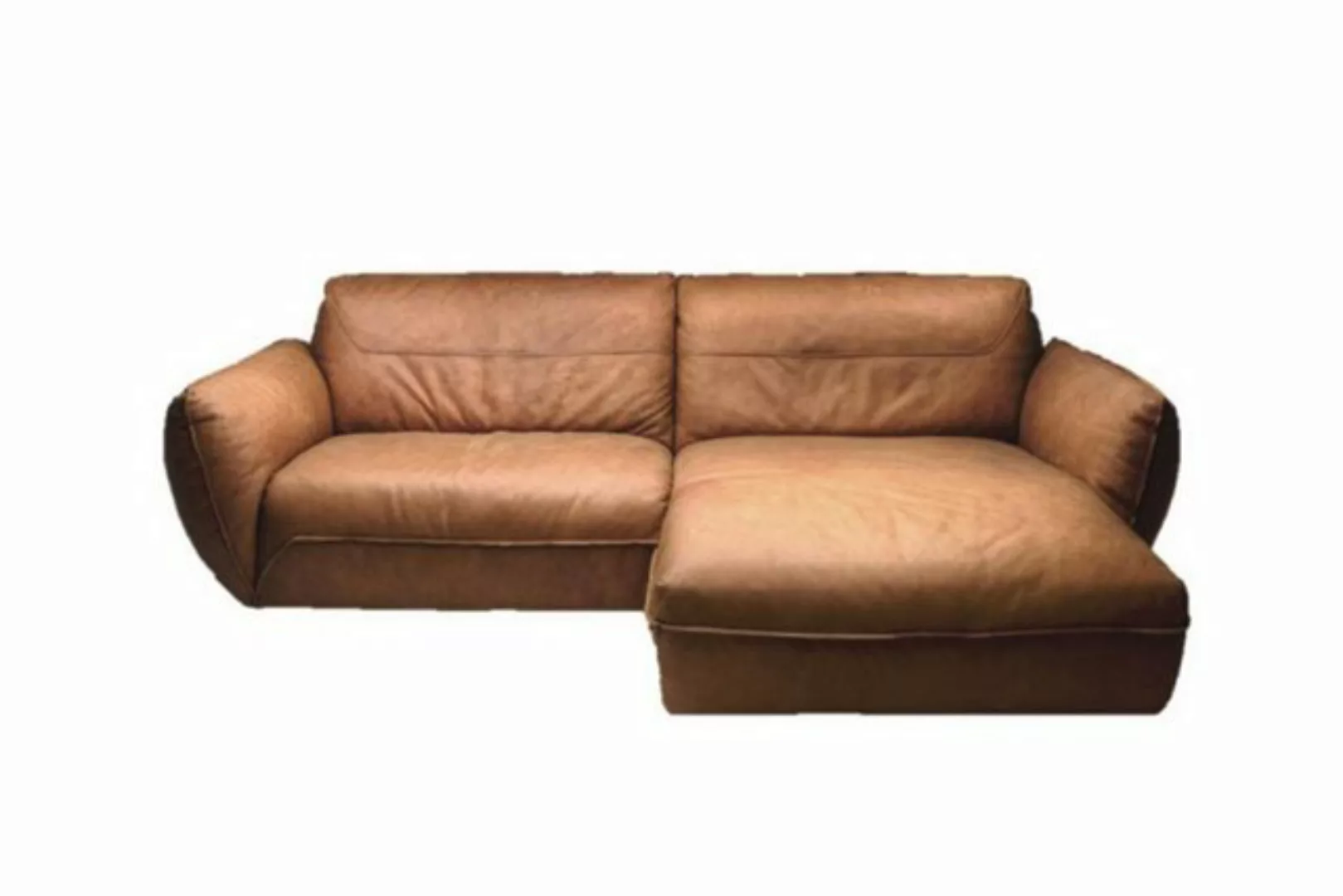 KAWOLA Ecksofa DAVITO, Sofa Recamiere links od. rechts Leder cognac günstig online kaufen