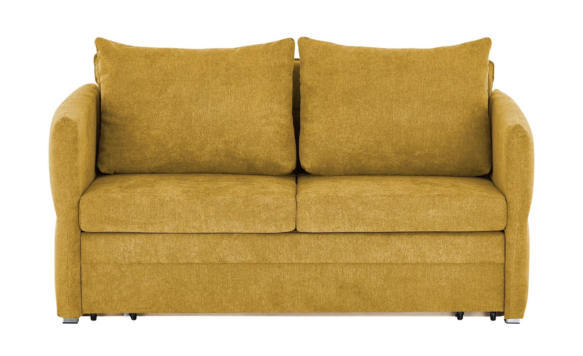 Schlafsofa - gelb - 160 cm - 88 cm - 91 cm - Polstermöbel > Sofas > 2-Sitze günstig online kaufen