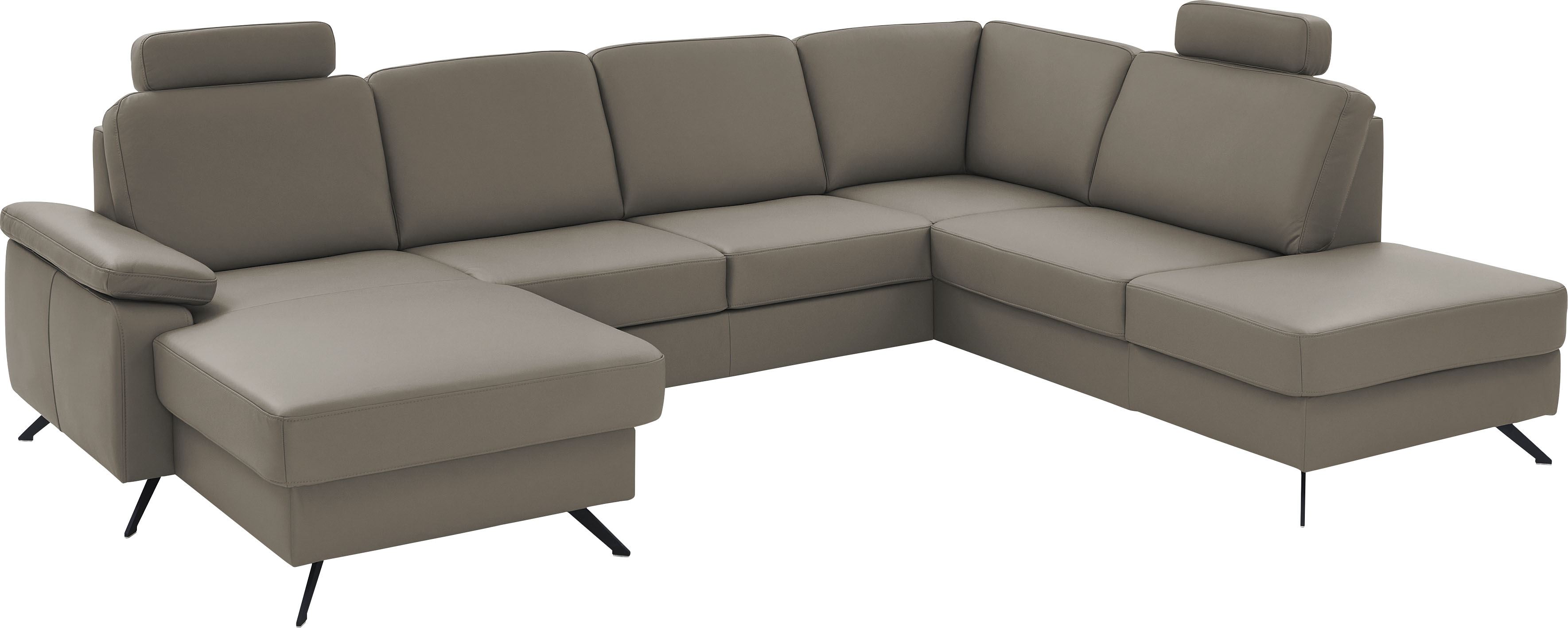 Die PlanBar Wohnlandschaft "PN-EM15047 U-Form, mit Kopfstützen", Echtleder, günstig online kaufen