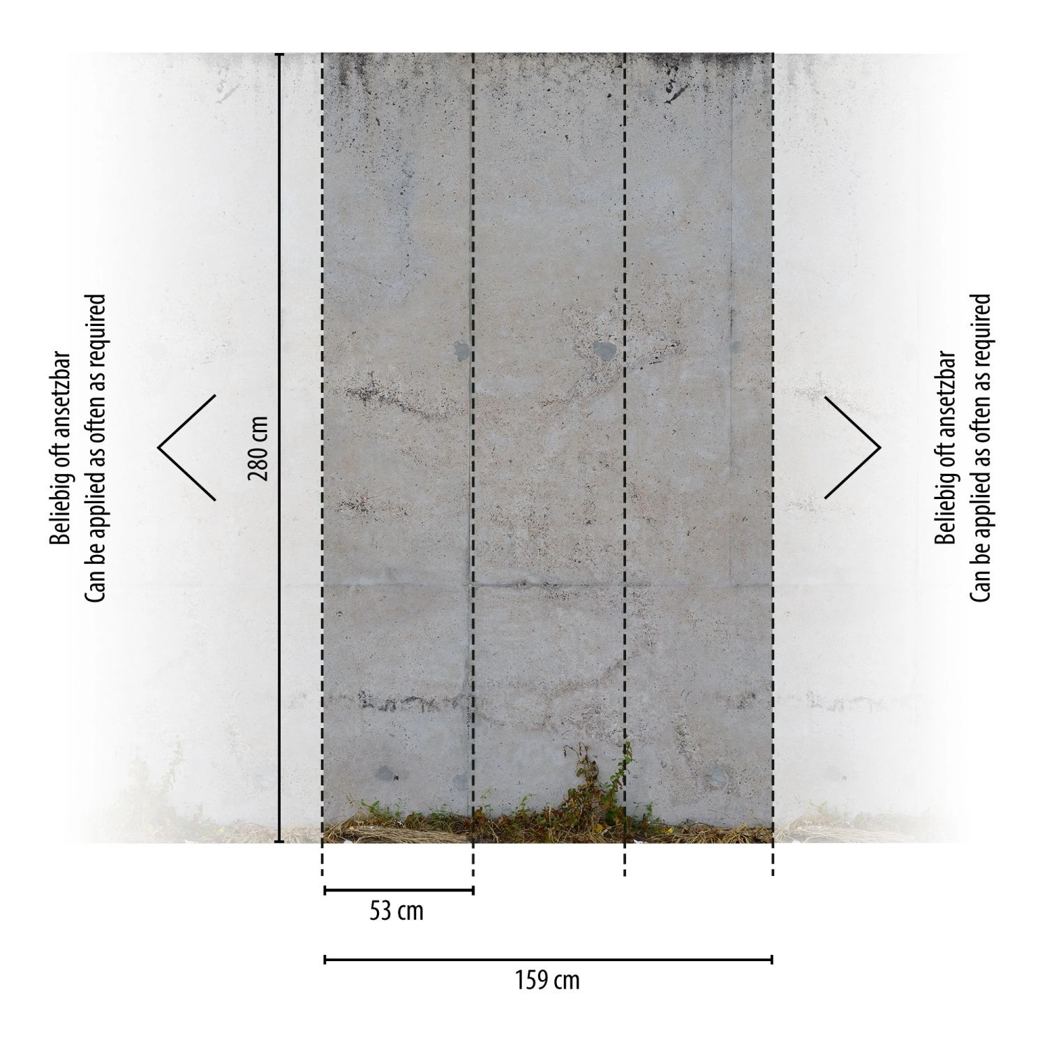 Livingwalls Fototapete Beton-Optik Grau Beige und Grün 159 x 280 cm AS-3925 günstig online kaufen