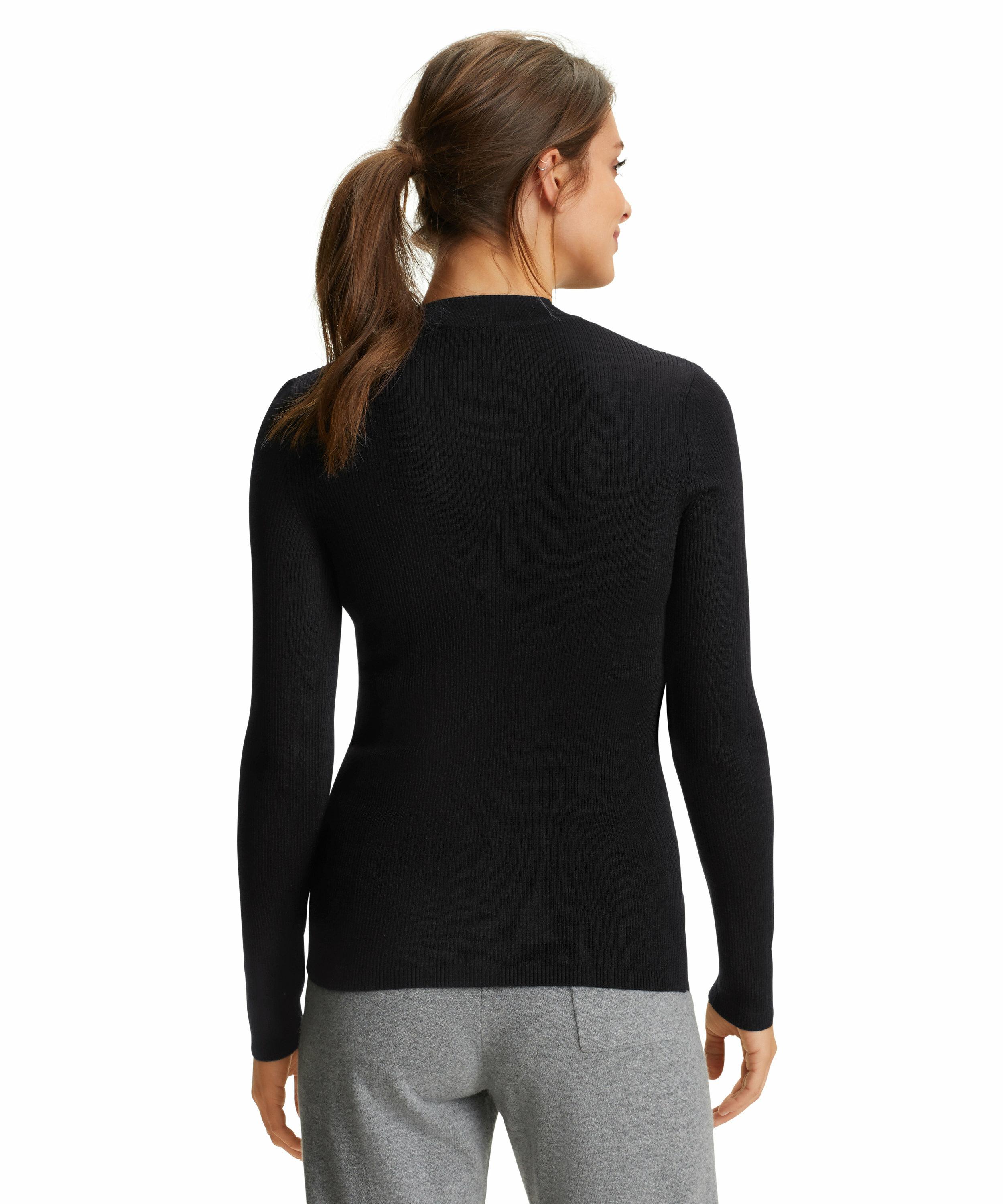 FALKE Damen Pullover V-Ausschnitt, S, Schwarz, Struktur, Wolle, 64158-30000 günstig online kaufen