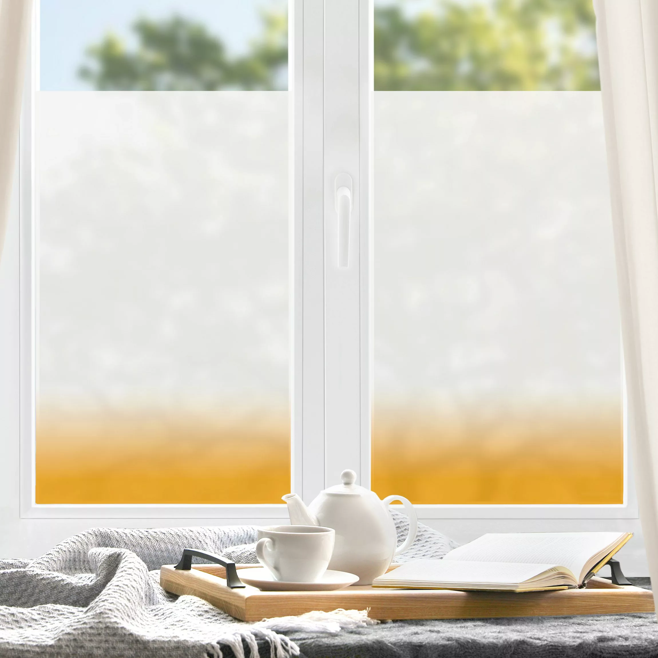 Fensterfolie Dip-Dye Warmes Gelb günstig online kaufen