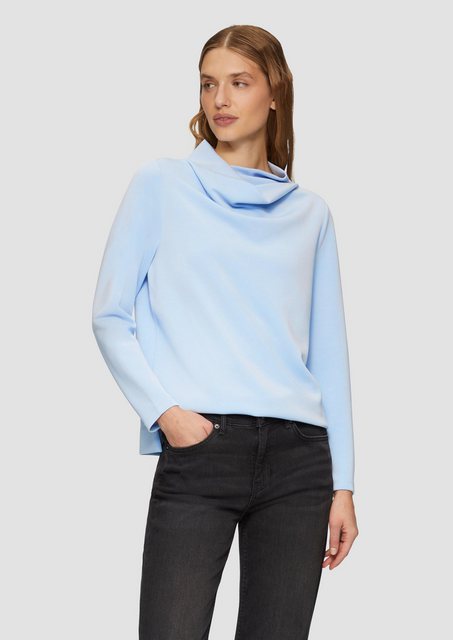 s.Oliver Sweatshirt Scuba-Sweatshirt mit Wasserfallkragen günstig online kaufen