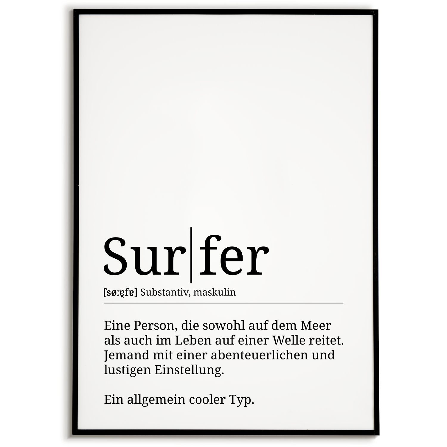 Tigerlino Poster Surfer Definition Wandbild Surfen günstig online kaufen