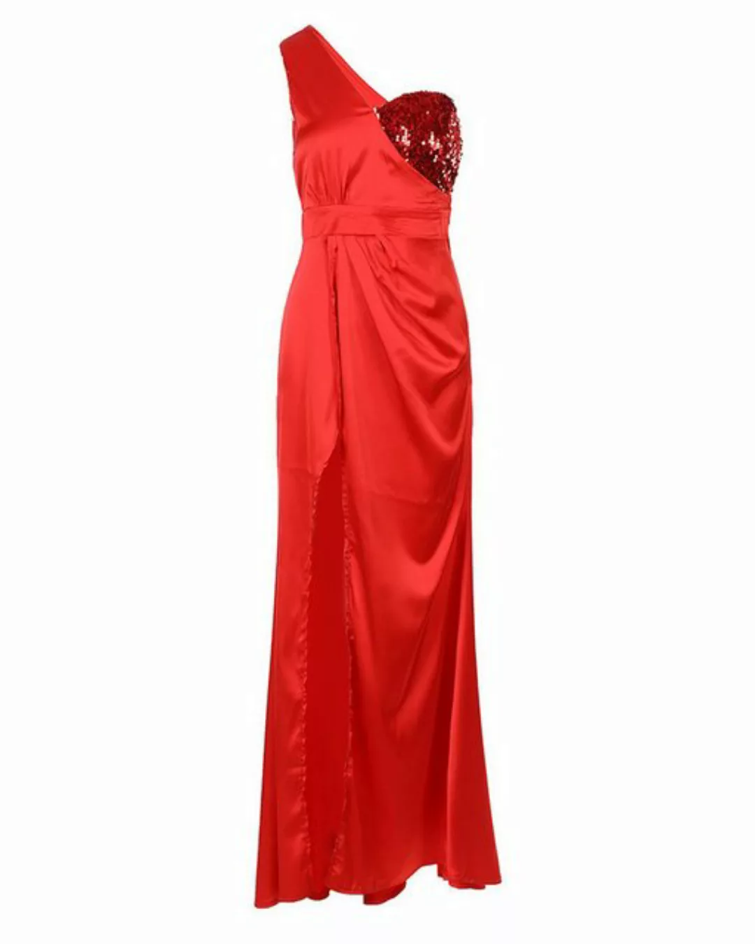 RUZU UG Abendkleid Elegantes rotes Rollkragen-Abendkleid für Frühling und S günstig online kaufen