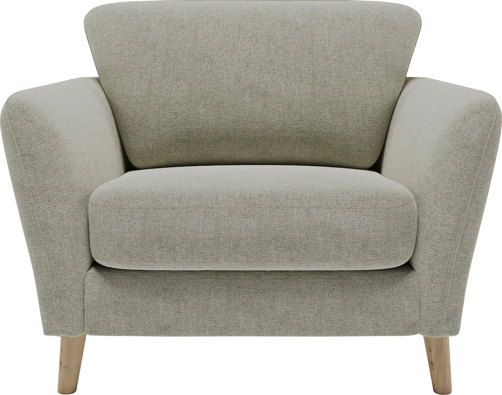 Home affaire Sessel "MARSEILLE", Massivholzbeine Eiche, Landhausstil, Welle günstig online kaufen