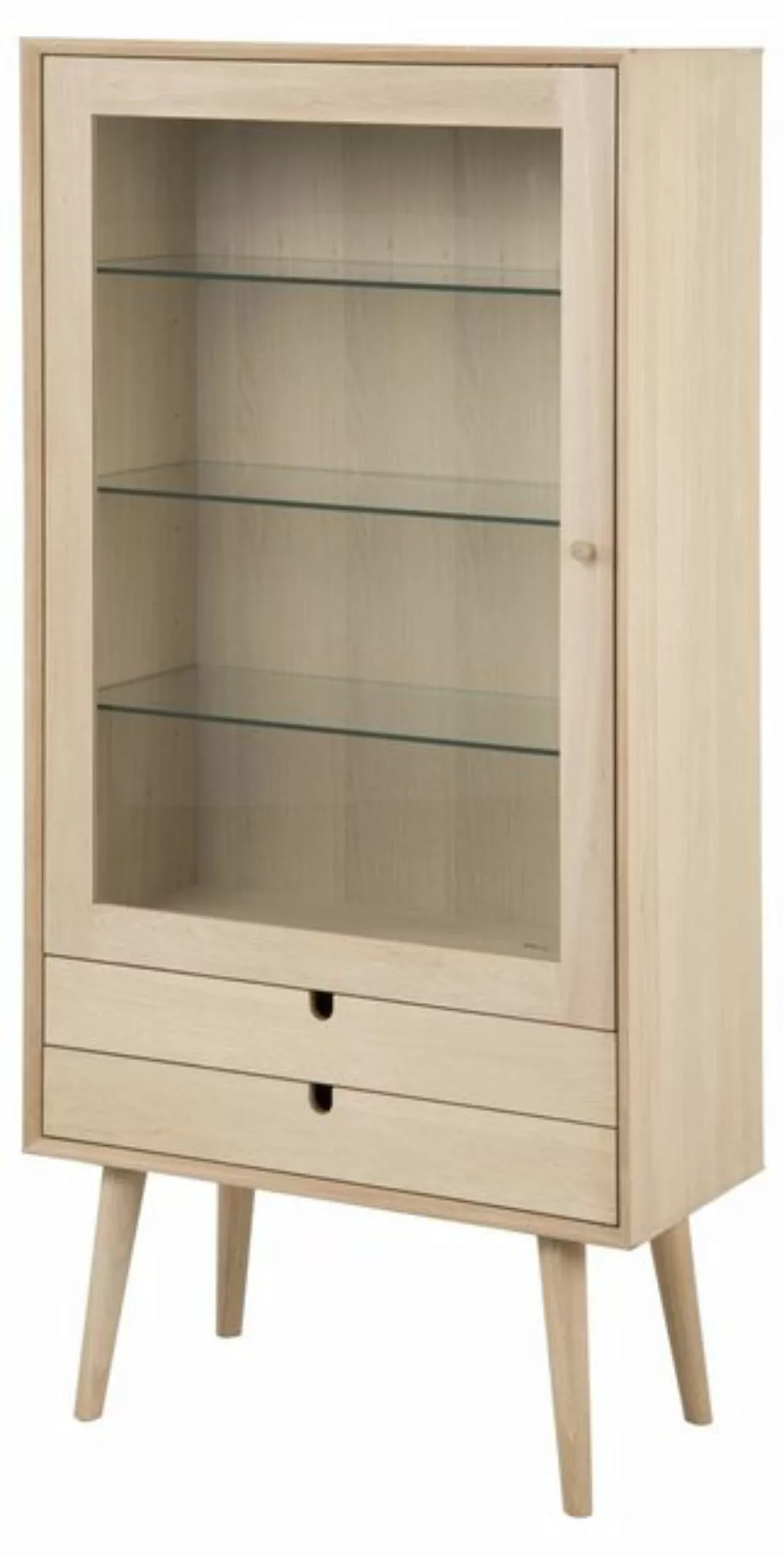 ACTONA GROUP Standvitrine in Eiche weiss pigmentiert - 72x143,2x36cm (BxHxT günstig online kaufen