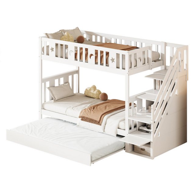 Gotagee Etagenbett Holzbett Kinderbett 90x200cm Jugendbett Gästebett mit Au günstig online kaufen