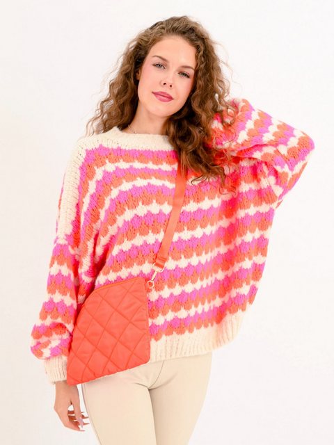 MODAFEIN Strickpullover Zick Zack Pink günstig online kaufen