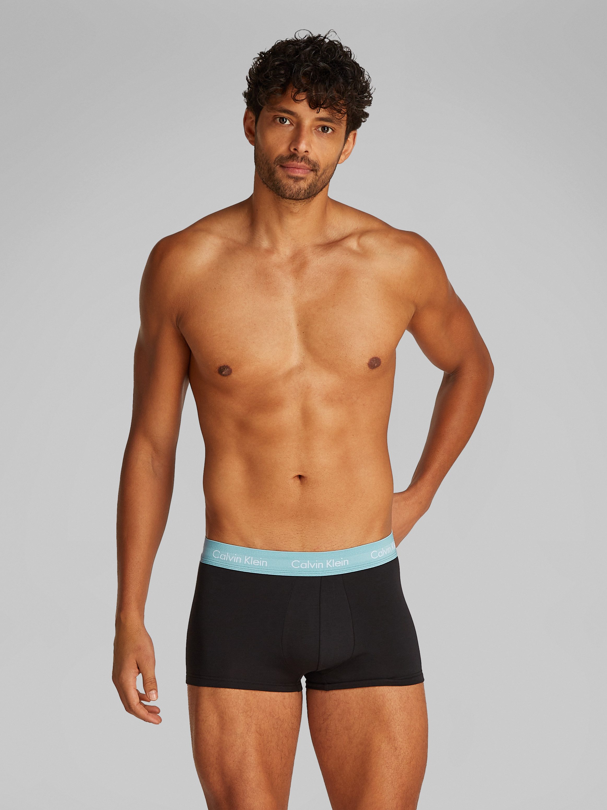 Calvin Klein 3-er Set Low Rise Trunks in Schwarz mit Webbund günstig online kaufen