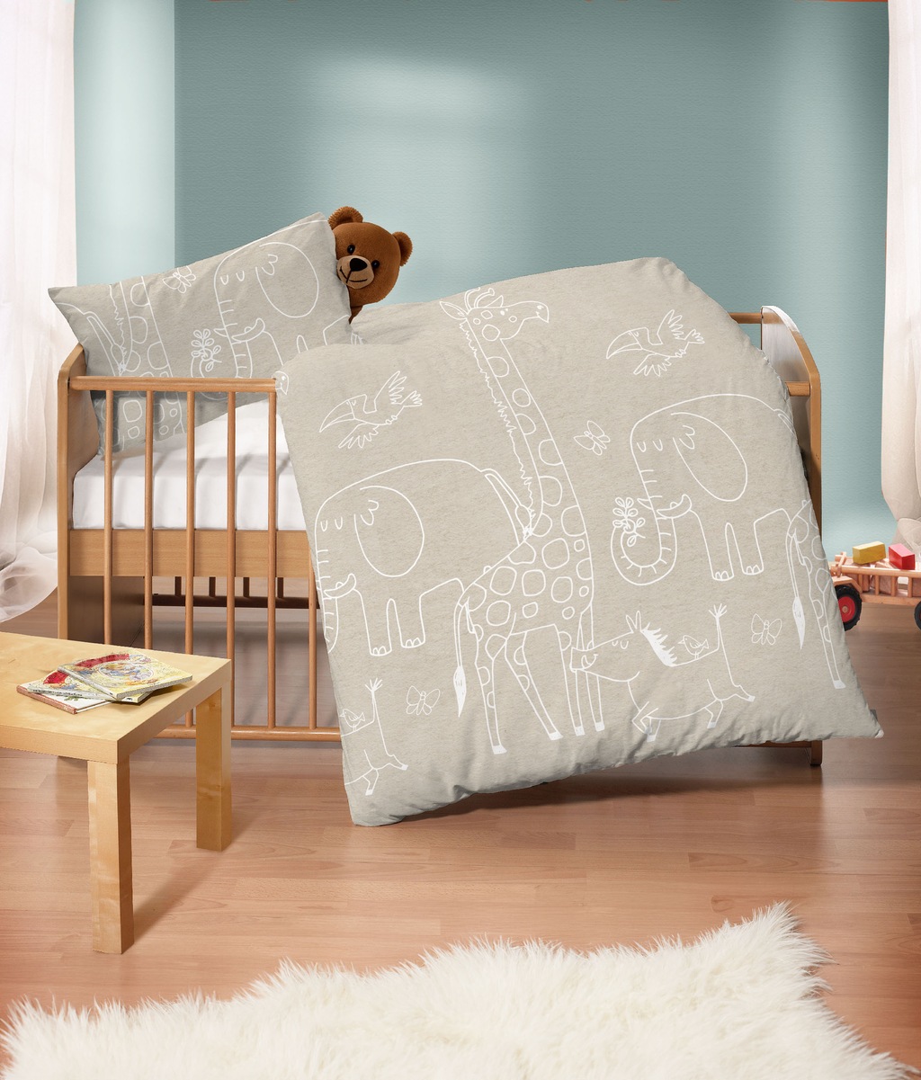 Biberna Kinderbettwäsche »0840520«, kuschelig warm, samtweich, Melange, 100 günstig online kaufen