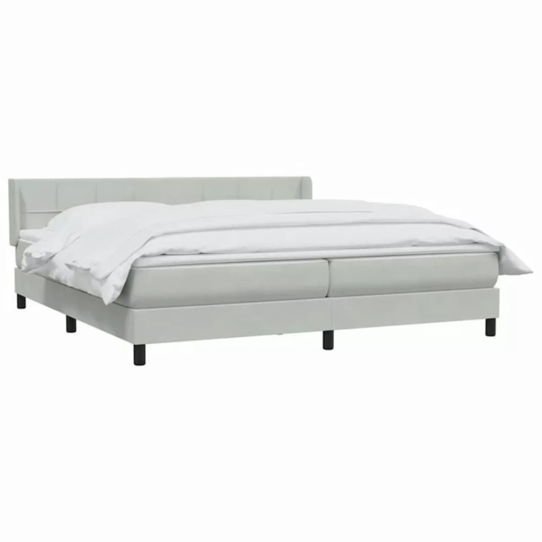 vidaXL Bett Boxspringbett mit Matratze Hellgrau 180x220 cm Samt günstig online kaufen