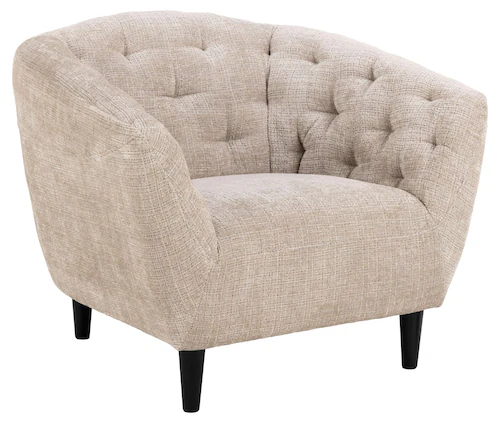 ACTONA GROUP Loungesessel "Ria", 1-Sitzer, Chenille beige, mit Rautenheftun günstig online kaufen
